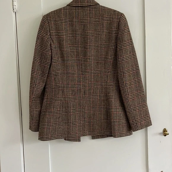 Vintage HARVE BERNARD Wool Plaid Blazer size 6 - Picture 8 of 14